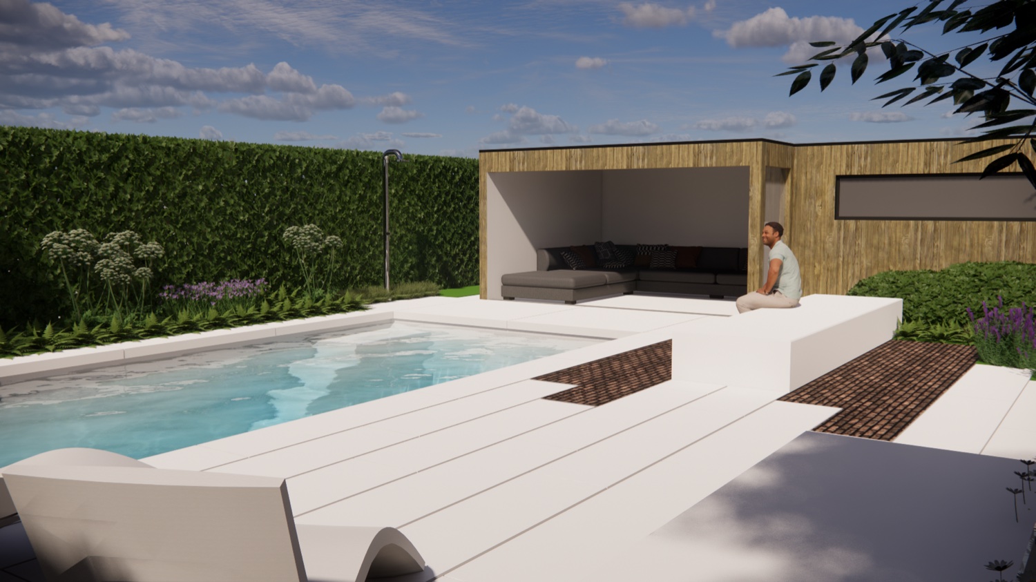 ontwerp voor de aanleg van een zwembad in oost-vlaanderen