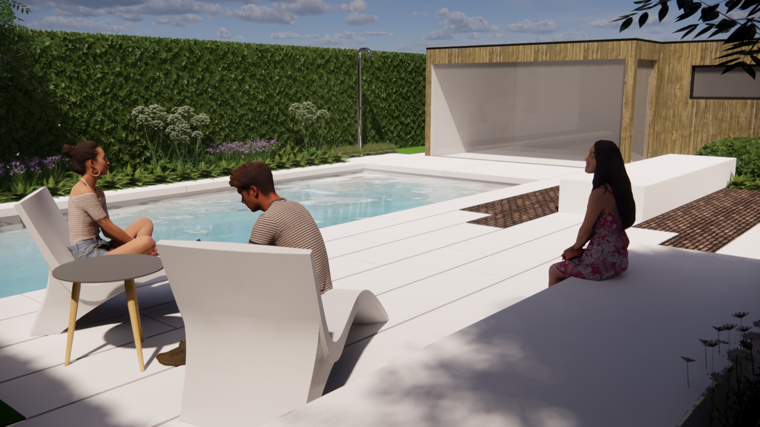 ontwerp voor de aanleg van een design zwembad